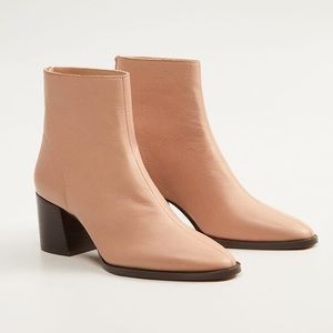 SOLD- NWOT Mango Heel Genuine Leather Ankle Boot / Bootie